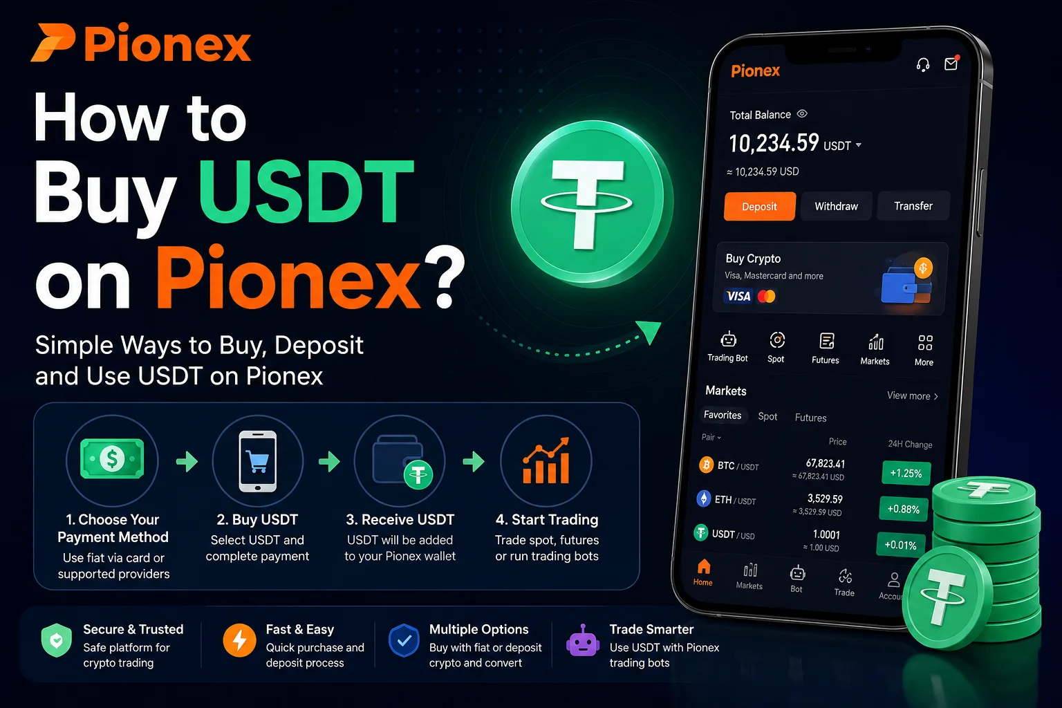 How to Buy USDT on Pionex guide