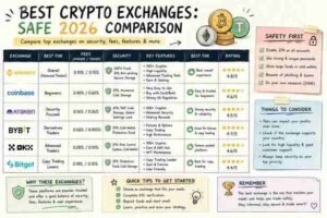 Best crypto exchanges in 2026 compared by fees, security, features, and trading tools