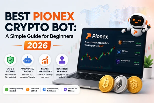 Pionex crypto bot interface showing automated crypto trading strategies and bot settings