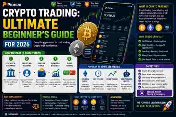 Crypto trading beginner's guide explaining spot trading, orders and risk management in 2026 Image Caption: A beginner-friendly guide to understanding crypto trading, order types, strategies and risk management.