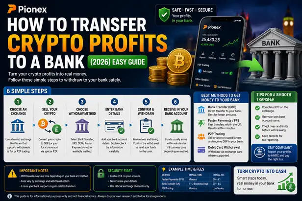 Transfer crypto profits to a UK bank account after selling cryptocurrency