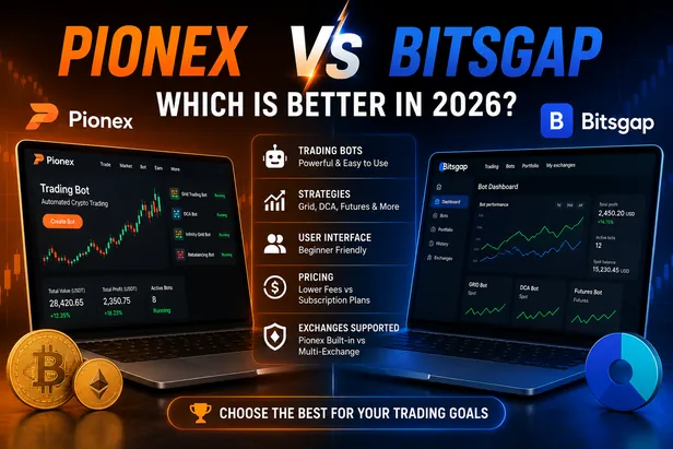 Pionex vs Bitsgap comparison showing crypto trading bot features and platform differences